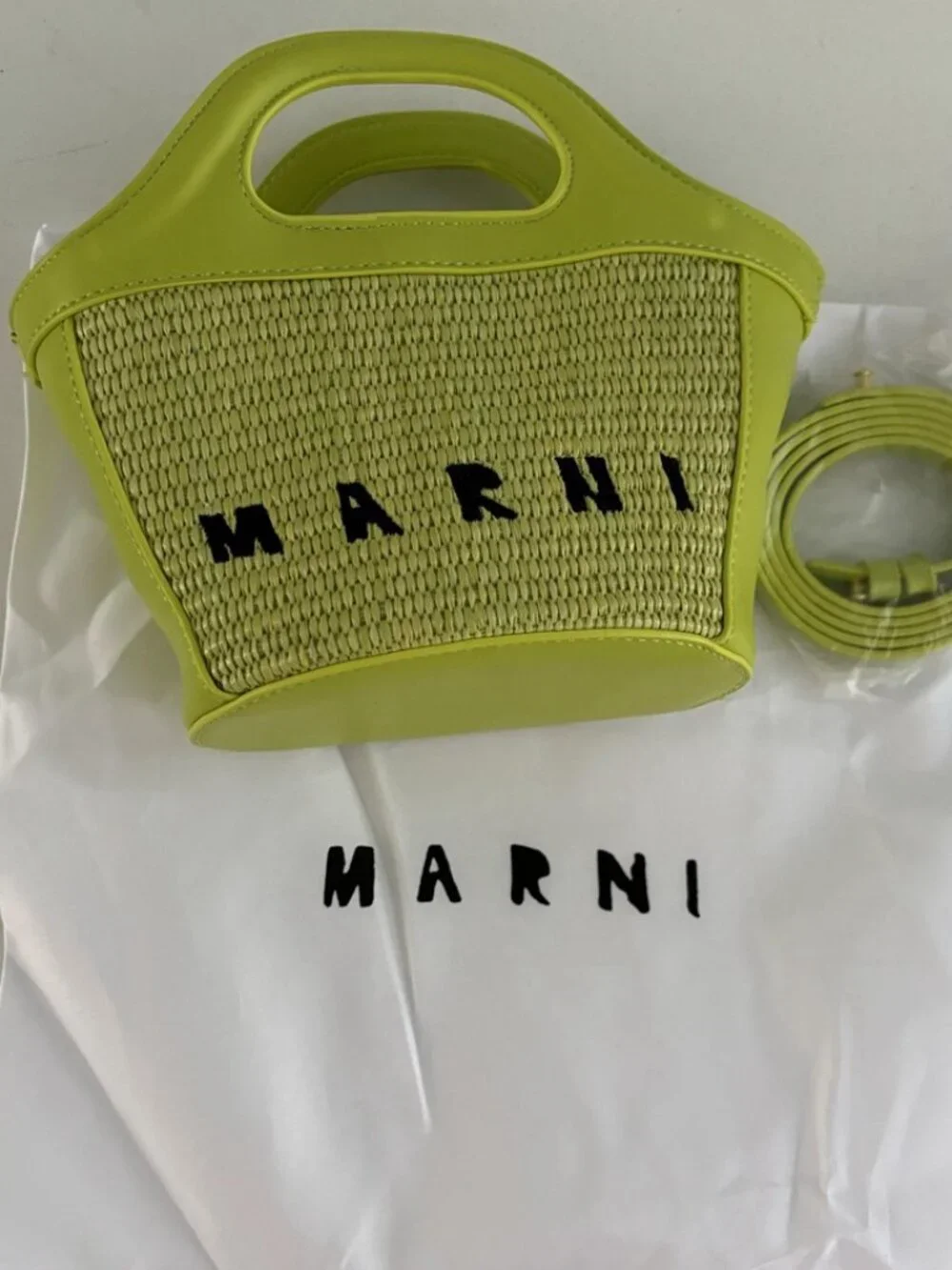 ☺️Marni☺️ Green - Woven Basket - Mini Grocery Basket